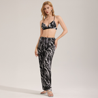 Zebra Print Satin Chiffon Pajamas