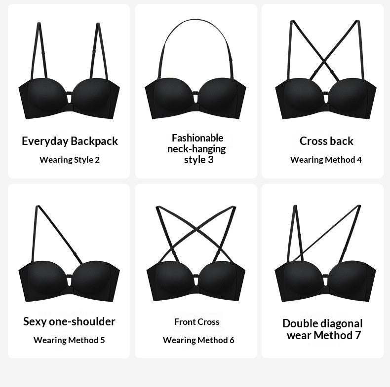 Front Closure Minimalist Push-Up Strapless Bra