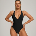 Deep V neck Cross back Shapewear Swimsuit