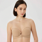 Front Closure Minimalist Push-Up Strapless Bra