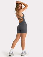 Back Cross Sports Romper Shapewear Jumpsuit
