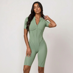 Nylon Athletic Unitard Tight Sports Jumpsuit