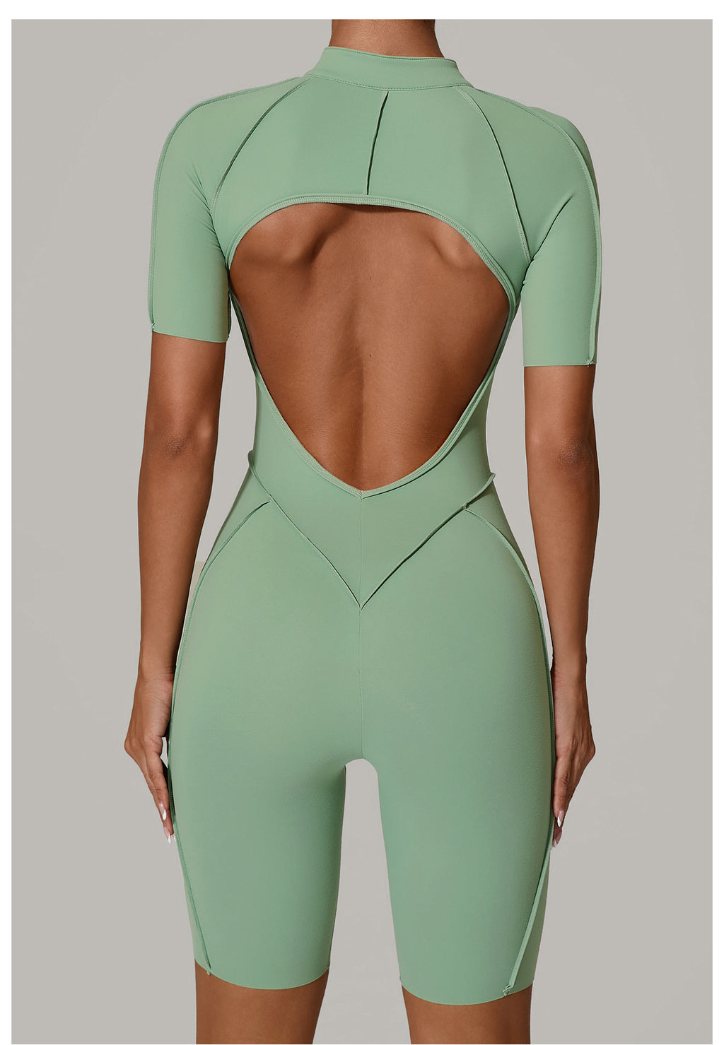 Nylon Athletic Unitard Tight Sports Jumpsuit